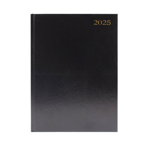 DESK DIARY DAY PER PAGE A4 BLACK 2025