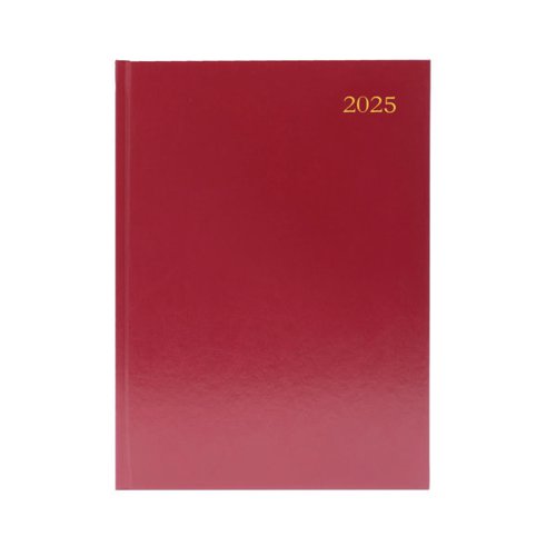 DESK DIARY WEEK TO VIEW A5 BURGUNDY 2025 KFA53BG25