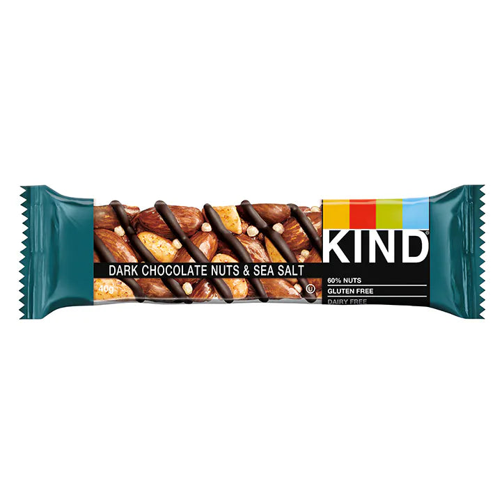 KIND DARK CHOCOLATE NUTS AND SEA SALT BARS (40g) x 12