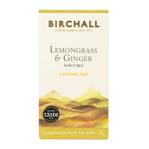 BIRCHALL TEA LEMONGRASS & GINGER PRISM TEA BAGS X 15