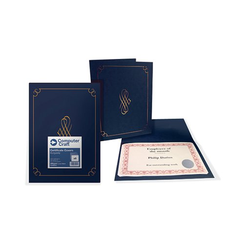 COMPUTER CRAFT CERTIFICATE COVERS 290GSM (PACK OF 5) BLUE 13