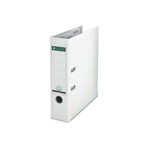 LEITZ 180 LEVER ARCH FILE POLY 80MM A4 WHITE (PACK OF 10) 10
