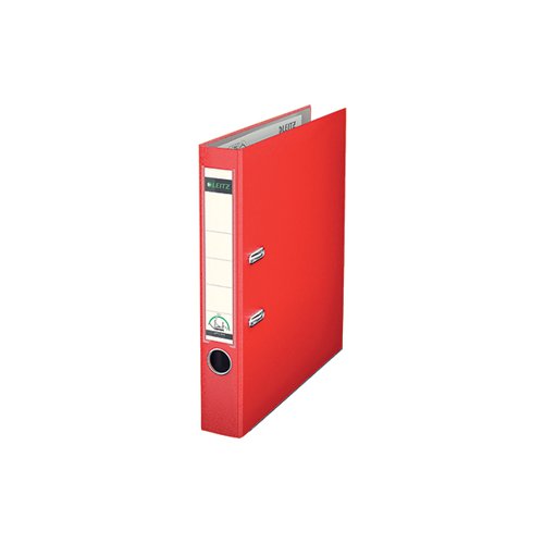 LEITZ 180 LEVER ARCH FILE POLY 50MM A4 RED (PACK OF 10) 1015