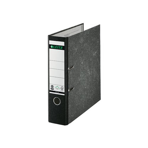 LEITZ 180 LEVER ARCH FILE BOARD 80MM FOOLSCAP BLACK (PACK OF