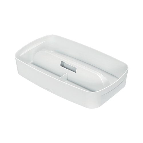 LEITZ MYBOX ORGANISER TRAY WITH HANDLE SMALL WHITE 53230001