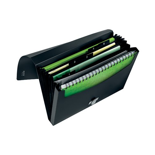 LEITZ RECYCLE EXPANDING FILE 5 PART A4 BLACK (PACK OF 5) 462
