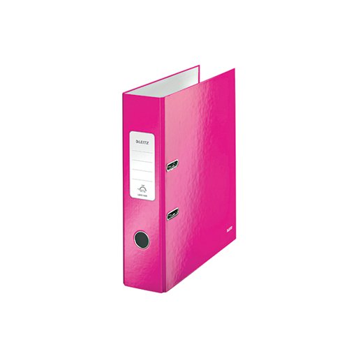 LEITZ WOW 180 LEVER ARCH FILE 80MM A4 PINK (PACK OF 10) 1005