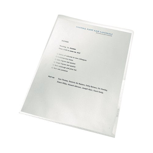 LEITZ RECYCLED CUT FLUSH FOLDERS A4 CLEAR (PACK OF 100) 4001