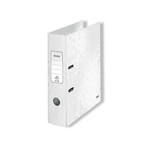 LEITZ 180 WOW LEVER ARCH FILE A4 80MM WHITE (10 PACK) 100500