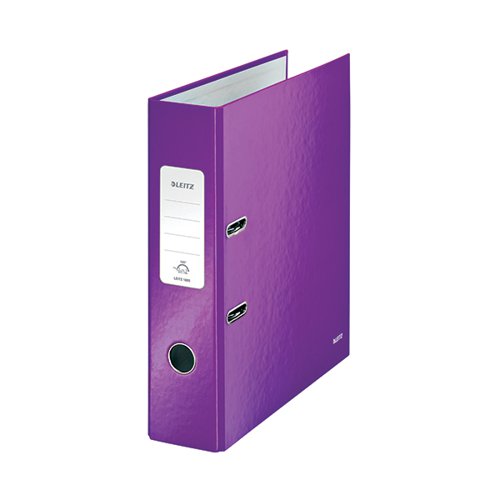 LEITZ WOW 180 LEVER ARCH FILE 80MM A4 PURPLE (PACK OF 10) 10