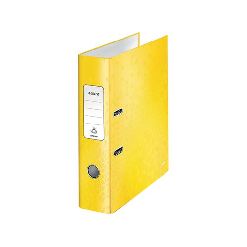 LEITZ 180 WOW LEVER ARCH FILE A4 80MM YELLOW (10 PACK) 10050