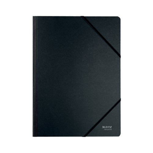 LEITZ RECYCLE CARD FOLDER ELASTIC BANDS A4 BLACK (PACK OF 10