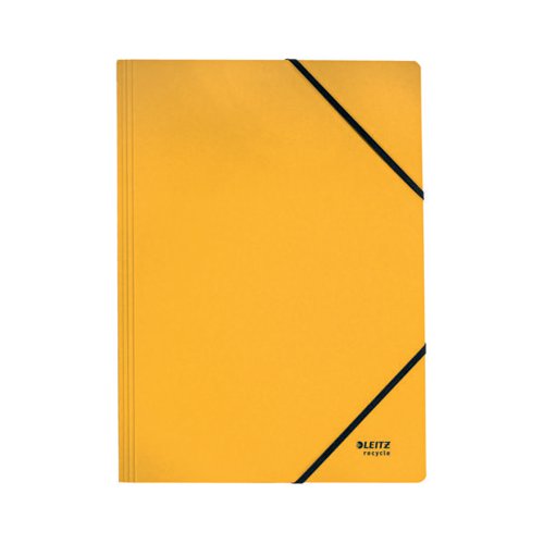 LEITZ RECYCLE CARD FOLDER/ELASTIC BANDS A4 YELLOW (PACK OF 1