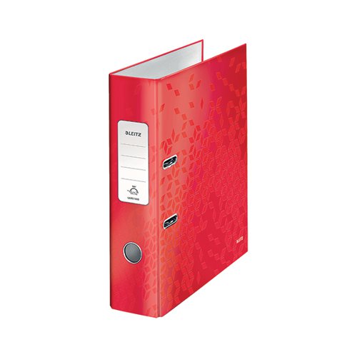 LEITZ WOW LEVER ARCH FILE A4 80MM RED (PACK OF 10) 10050026