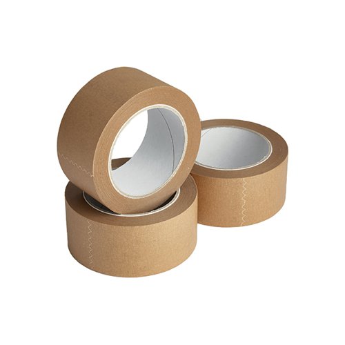 PAPER TAPE SELF ADHESIVE 48MMX50M BUFF BARCODED (PACK OF 6) SAP5050BV