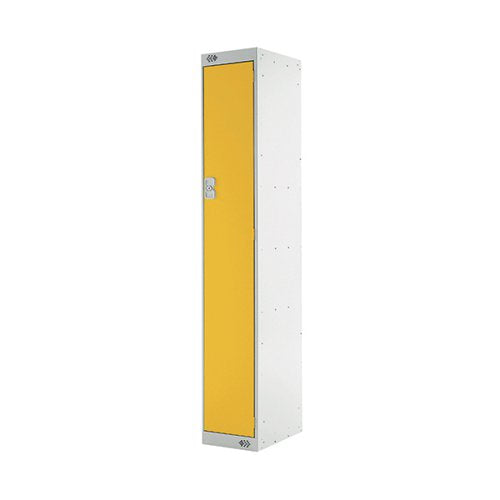 SINGLE COMPARTMENT LOCKER 300X300X1800MM YELLOW DOOR MC00006
