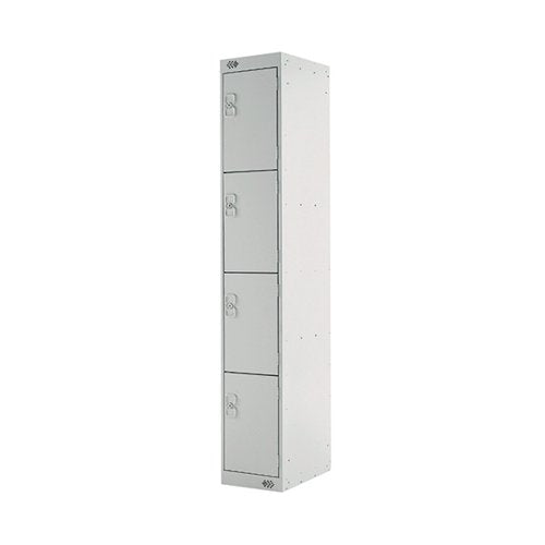 FOUR COMPARTMENT LOCKER 300X300X1800MM LIGHT GREY DOOR MC00020