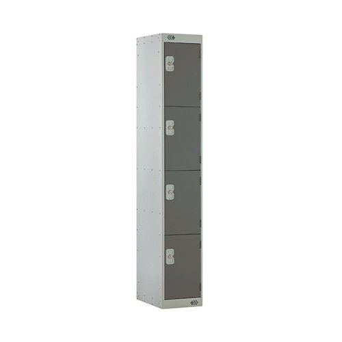 FOUR COMPARTMENT LOCKER 300X300X1800MM DARK GREY DOOR MC00021