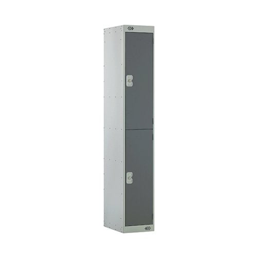 TWO COMPARTMENT LOCKER 300X450X1800MM DARK GREY DOOR MC00045