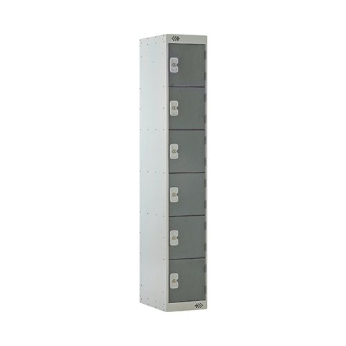 SIX COMPARTMENT LOCKER 300X450X1800MM DARK GREY DOOR MC00069