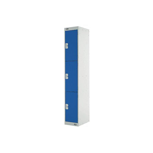 EXPRESS STANDARD LOCKER 3 DOOR 300X300X1800MM LIGHT GREY/BLU