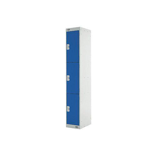 THREE COMPARTMENT EXPRESS STANDARD LOCKER 300X450X1800MM BLU