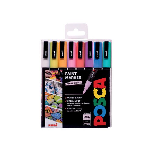 POSCA PC-3M PAINT MARKERS FINE PASTEL ASSORTED (PACK OF 8) 2
