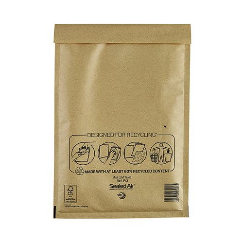 MAIL LITE BUBBLE POSTAL BAG GOLD F3-220X330 (PACK OF 50) 101