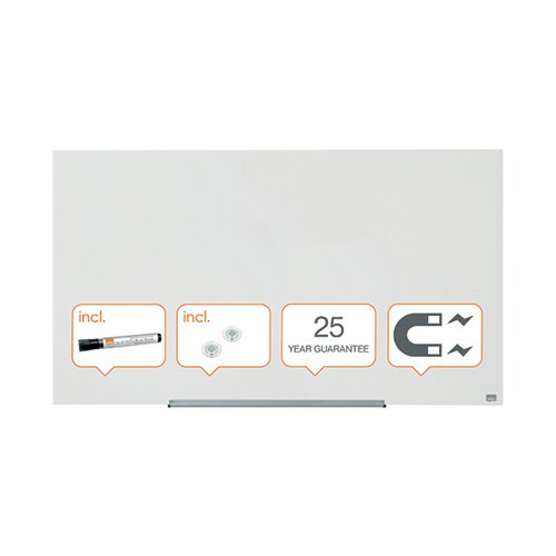 NOBO IMPRESSION PRO GLASS MAGNETIC WHITEBOARD 1260 X 710MM 1