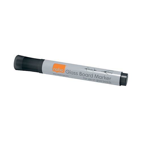 NOBO GLASS WHITEBOARD MARKER BLACK (4 PACK) 1905322