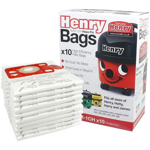 NUMATIC HENRY REPLACEMENT DUST BAGS (NVM-1CH) PACK OF 10