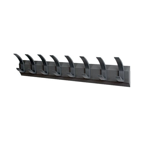 ACORN WALL MOUNTED COAT RACK WITH 8 HOOKS 830X57X1200MM BLAC