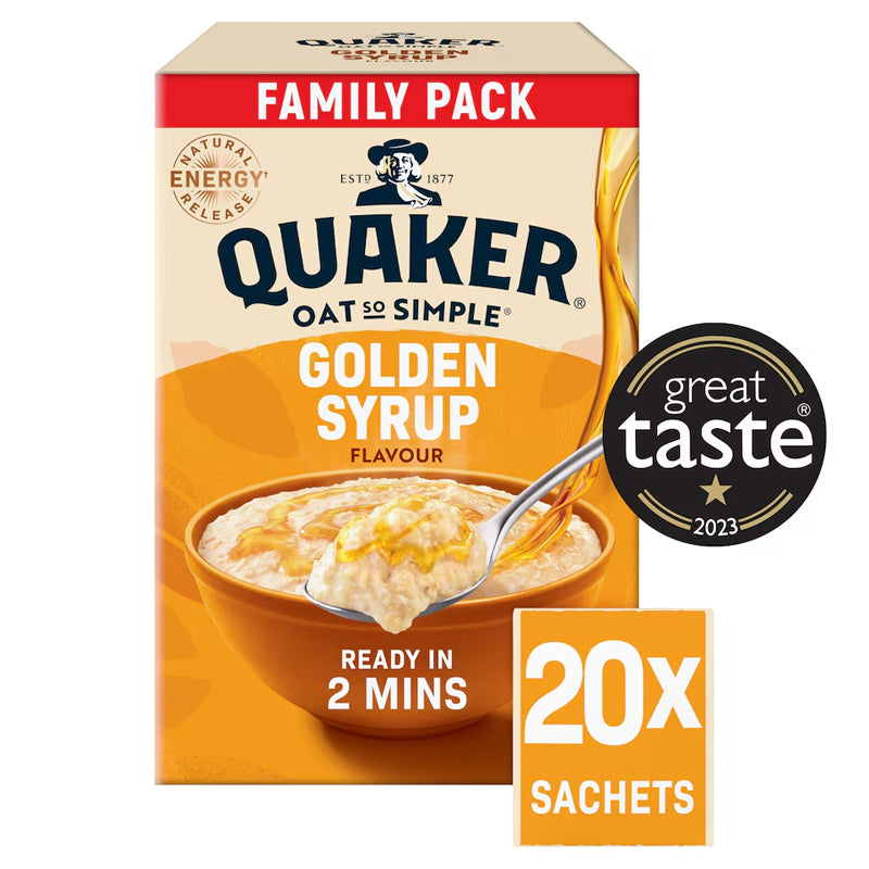QUAKER OAT SO SIMPLE GOLDEN SYRUP PORRIDGE SACHETS (20 Sachets)