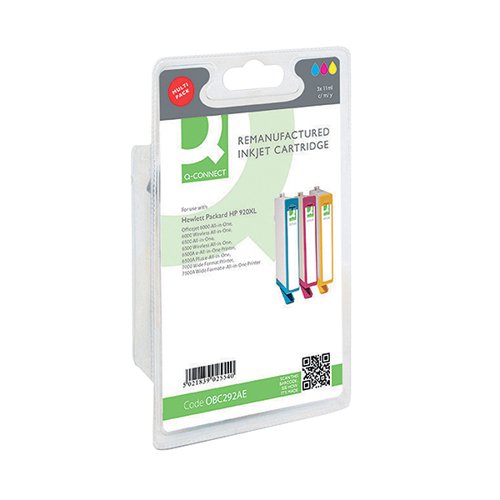 Q-CONNECT REMANUFACTURED INKJET CARTRIDGE CMY FOR HP C2N92AE