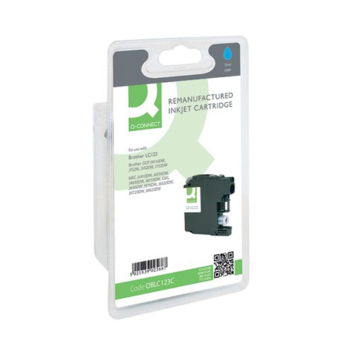 Q-CONNECT BROTHER LC123 REMANUFACTURED INKJET CARTRIDGE CYAN