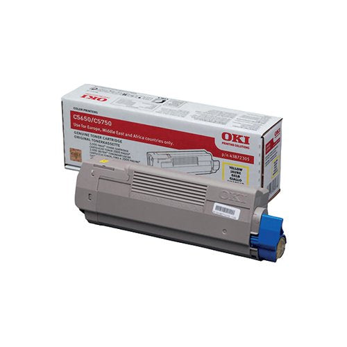 OKI C5650 2K TONER CARTRIDGE YELLOW 43872305