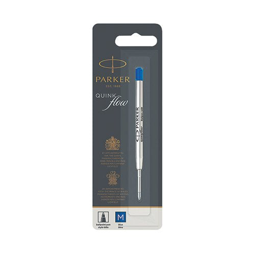 PARKER QUINK BALLPOINT PEN REFILL MEDIUM BLUE BLISTER (PACK