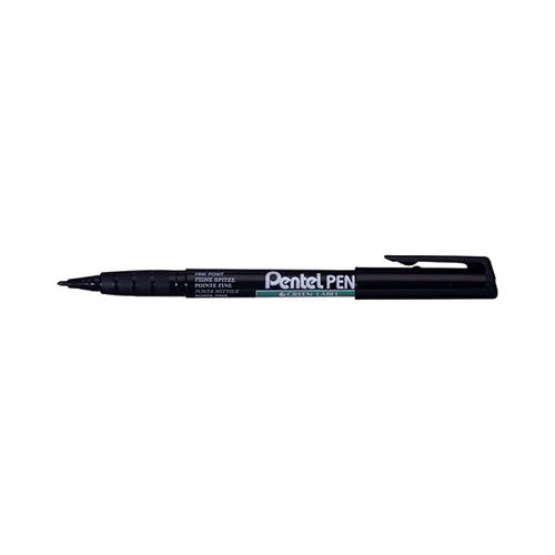 PENTEL PERMANENT MARKER FINE BLACK (PACK OF 12) NMS50-A