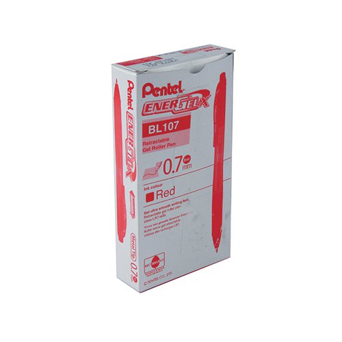 PENTEL ENERGEL X RETRACTABLE GEL PEN MEDIUM RED (PACK OF 12)