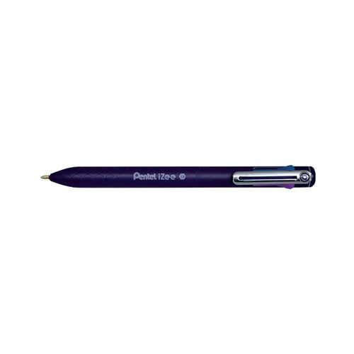 PENTEL IZEE 4 COLOUR BALLPOINT PEN ASSORTED (PACK OF 12) BXC