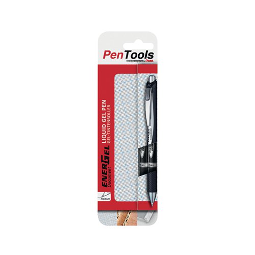 PENTEL ENERGEL XM ROLLERBALL PERMANENT 0.7 BLACK (PACK OF 2)