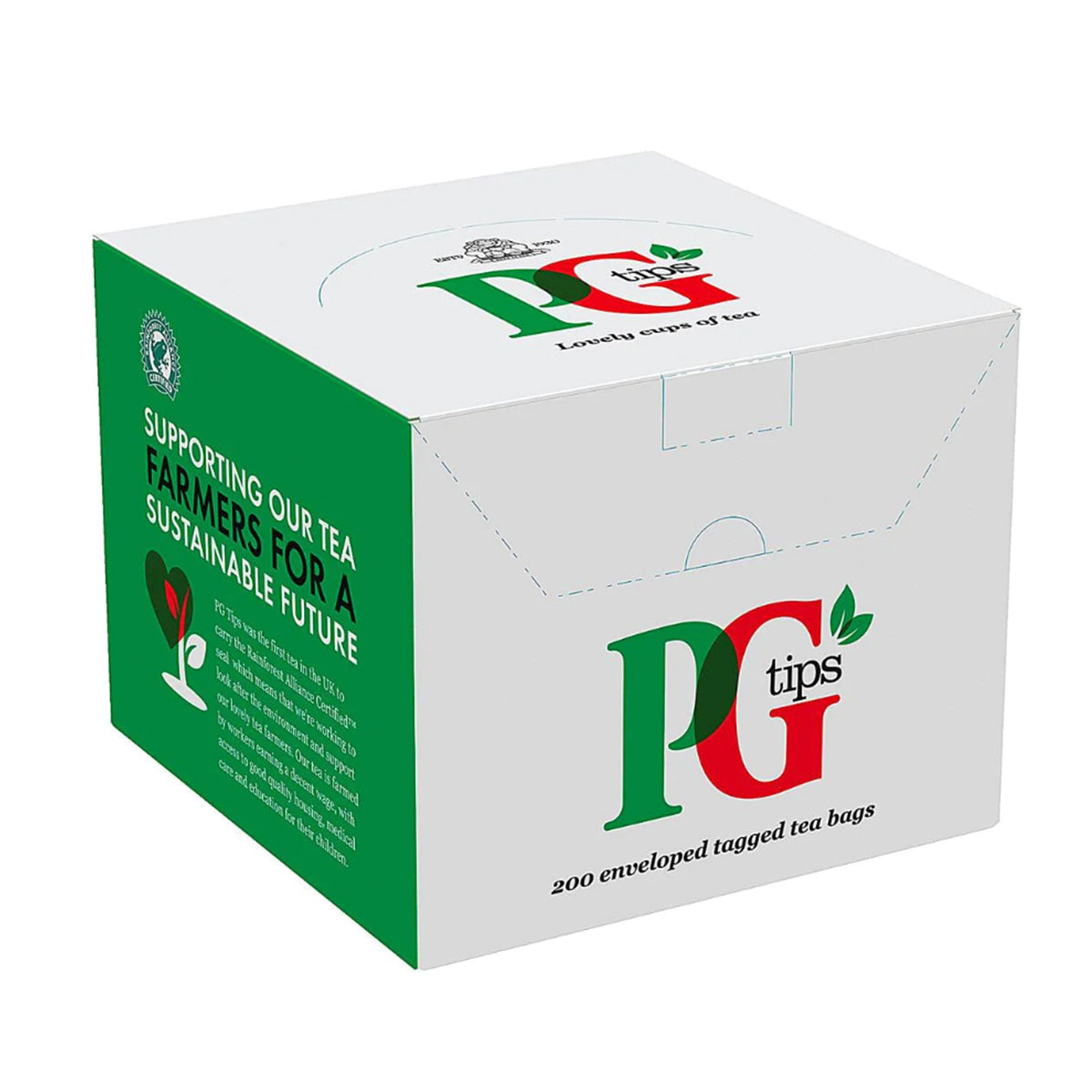 PG TIPS PREMIUM ONE CUP TAG & ENVELOPE TEA BAGS (200 bags)