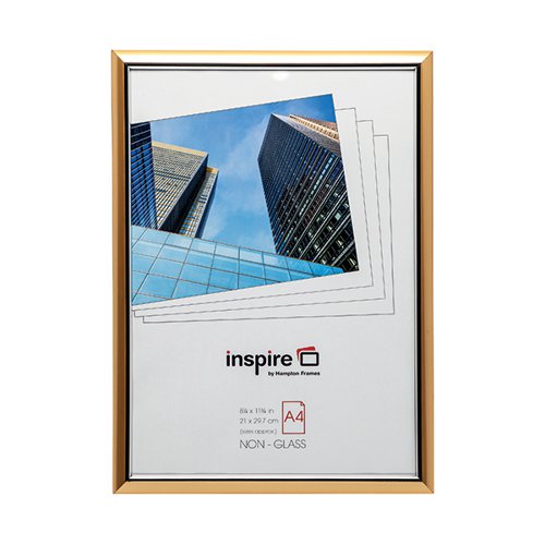 HAMPTON EASYLOADER CERTIFICATE PHOTO FRAME A4 PLEXI GOLD EASA4GLD