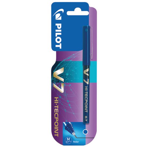 PILOT V7 HI-TECPOINT ROLLERBALL PEN BLUE (PACK OF 12) 101101