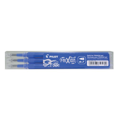 PILOT FRIXION ROLLERBALL PEN REFILL MEDIUM BLUE (3 PACK) 075