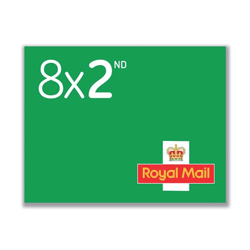 ROYAL MAIL SECOND CLASS STAMP BOOK (PACK OF 8) 2CB8SINGLE