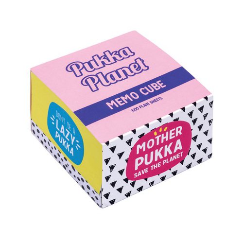 PUKKA PLANET MEMO BLOCK PLAIN 600 SHEETS 70GSM 80X80X50MM 97
