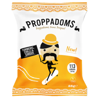 PROPPADOMS TURMERIC, CHILLI & GINGER POPPADOMS (25g) x 12