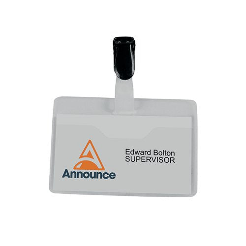 ANNOUNCE VISITOR NAME BADGE 60X90MM (PACK OF 25) PV00921