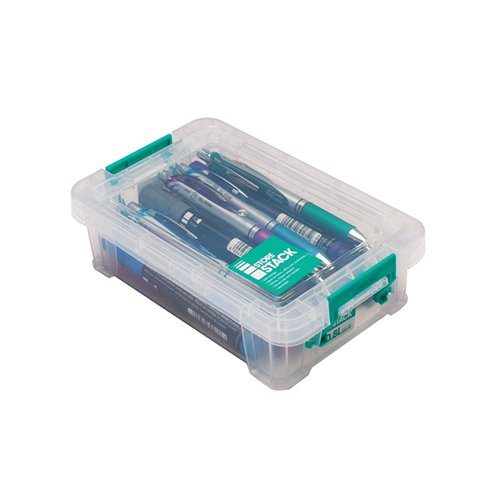 STORESTACK 0.8 LITRE STORAGE BOX W200XD125XH50MM CLEAR RB901